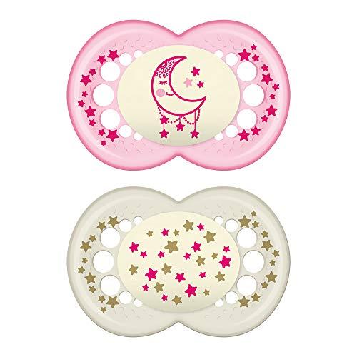 小物 mama MAM Night Pacifiers (2 Count, 1 Sterilizing Pacifier Case), MAM