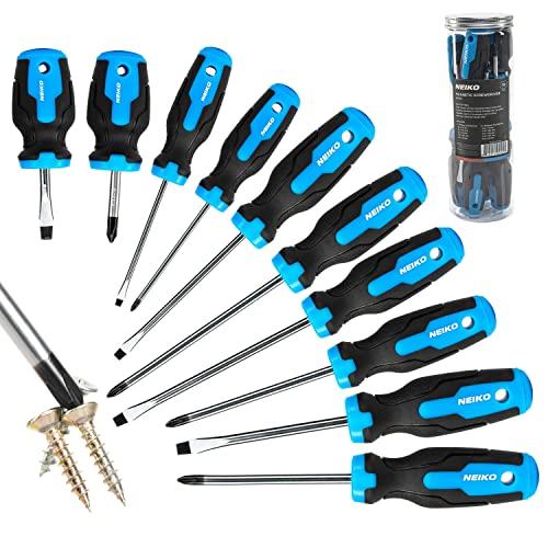 NEIKO 01378A Magnetic Screwdriver Set | 10 Piece | Phillips
